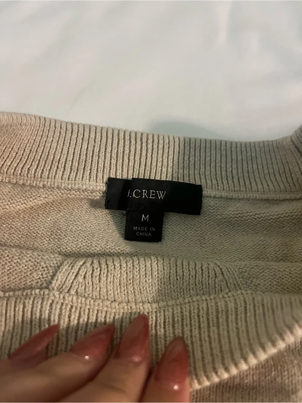 J. Crew Men's Crewneck Sweater in Light Beige